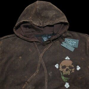 Taco Tuesday Acid Wash Grunge Skull Hoodie